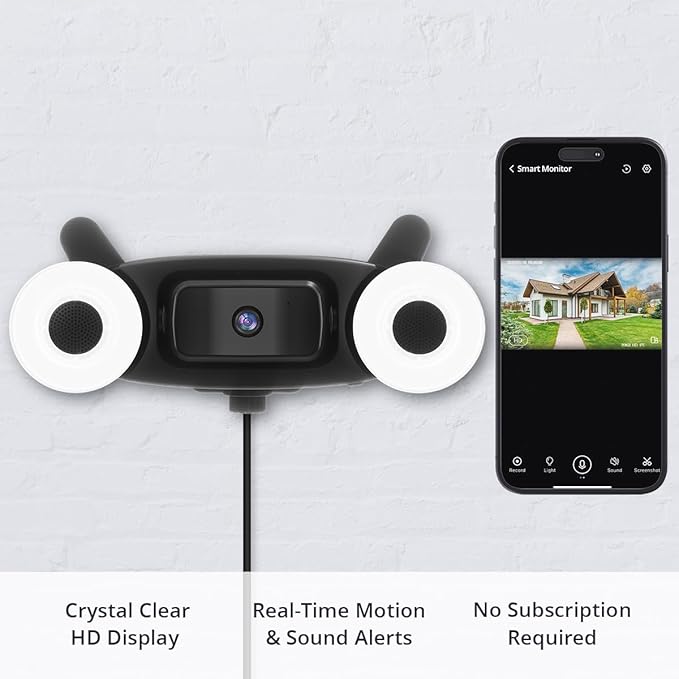 I Smart Home Security Light Bar with Wi-Fi Amplifier (Up to 100ft Booster), Built-in Camera with Night Vision, Microphone, Sound Speaker, Adjustable Timer, IP65 Weather Resistant – LED Lighting