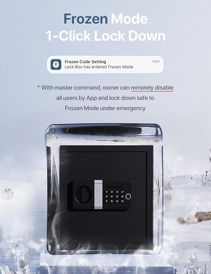 FORFEND Smart Home Safe | WiFi Safe Box App Lock/Alarm | Voice Command, Kidnap Alarm, Tamper Detect, Frozen Mode, Sub Account| Digital Safe Anti Theft