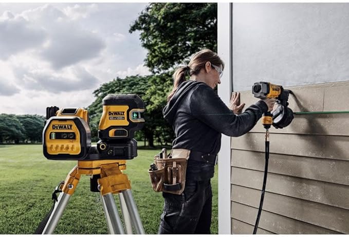DEWALT 20V/12V MAX Laser Level, 2 Spot Laser and Cross Line Laser, Green, Bare Tool Only (DCLE34220GB)