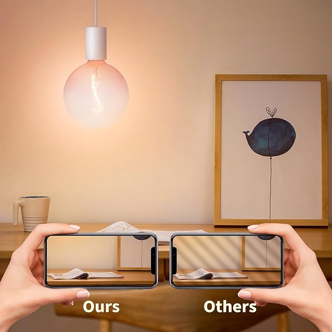 ONEWISH Large LED Bulb,G150 Pink Globe Decorative Bulbs,Warm White 2700K 3W,30W Equivalent,E26 Base,6 inch Oversized Edison Bulb for Bedroom Living Room Home,1 Pack