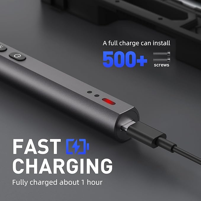 Electric Screwdriver Set, 2025 NEW 44 in 1 Mini Cordless Precision Screwdriver, Ultra-high Strength Steel Bits, 2 Speeds, Long Battery Life, Anti-slip Handle, LED Lighting, For Most Digital Products