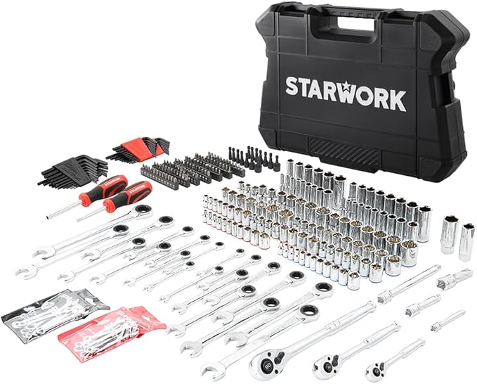 True Mechanic 303-Piece Mechanics Tool Set and Socket Set, Professional, SAE/Metric