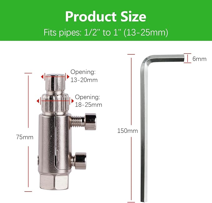 Broken Pipe Extractor Tool - Broken Faucet Removal Tool for 1/2", 3/4", 1" Pipes | Removes Rusted/Damaged Faucet Bolts & Pipe Threads (Silver)