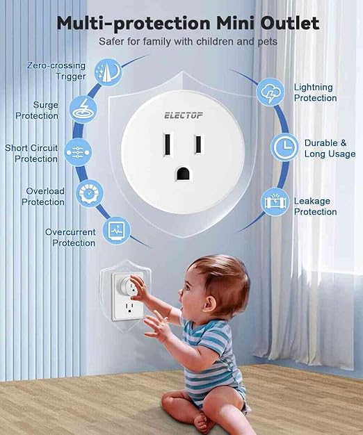 Remote Control Outlet, ELECTOP 15A/1500W Wireless Wall Mounted Power Switch, Long Range Electrical Switch Plug in On/Off for Lights, Fans, Christmas Lights, Household Appliance, Programmable