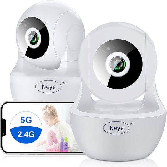 WiFi Security Home Camera，Baby Monitor Wireless IP Camera with Night Vision Two Way Audio Cloud Storage， Supports 5G WiFi，up to 128GB（White） Indoor Camera