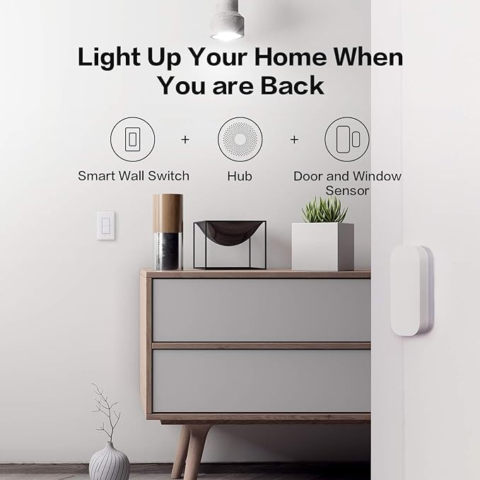 Aqara Smart Light Switch (No Neutral, Double Rocker), Requires AQARA HUB, Zigbee Light Switch, Remote Control and Smart Home Automation, Compatible with HomeKit, Google, Works with Alexa, SmartThings