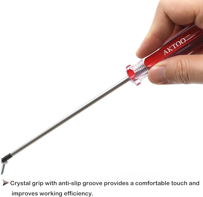 AKTOO T15 T20 T25 T27 T30 Torx Screwdriver Set, 6inch Magnetic Torx Driver Star Bit Screwdrivers for Computer Repairing, Automobile Tools and Home Appliances,5-Piece