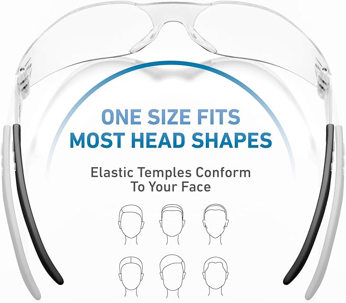 Safety Glasses ANSI Z87.1 Certified - Scratch-Resistant Protective Eyewear for Men & Women, Ideal for Construction & Shooting