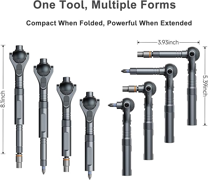 180° Rotating Head Ratchet Wrench Set – HomeMagician 40 in 1 1/4" Drive Socket Set with Quick-Release, 28 S2 Bits & 9 CR-V Sockets for DIY, Bike, Electronics, and Car Repair