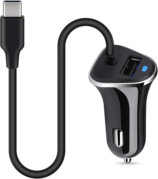 USB Type C Car Charger,Quick Charge 3.4A USB Car Adapter with 3ft Type C Charging Cable for Samsung Galaxy S23 Ultra S22 S21 S20 A10e A15 A14 A25 A54 A53 S10 S9 S8 Plus,Note 20/10,LG G8 G7 V40 V35 V60