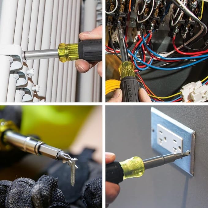 Klein 11-in-1 Magnetic Multi-Bit Screwdriver/Nut Driver Bundle with #2 Phillips & 1/4-Inch Slotted Replacement Bits