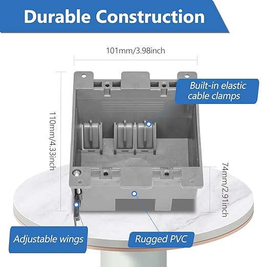 96 Pack Old Work Electrical Outet Box 2 Gang, PVC, UL Listed, Grey