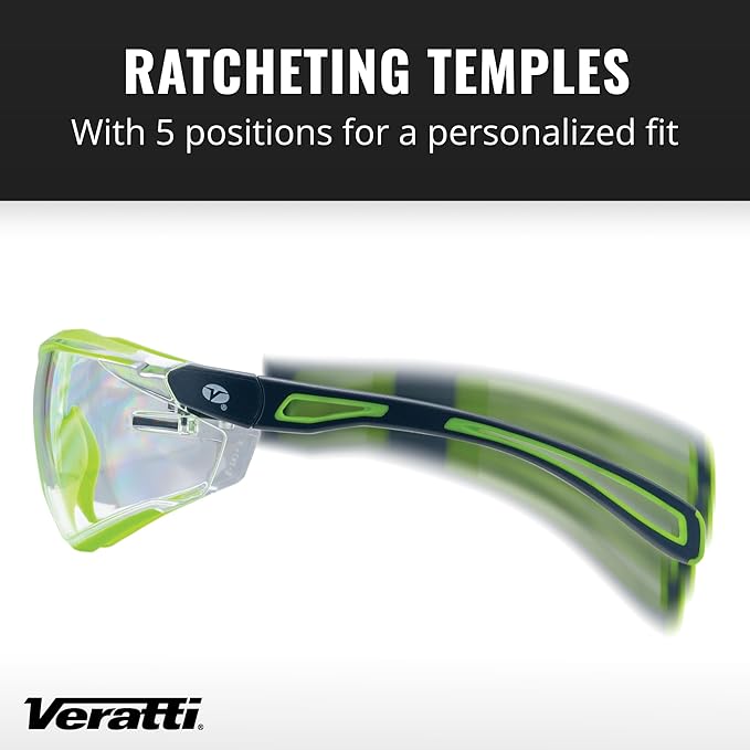 Veratti Encounter Safety Glasses, Anti-Fog Blue Mirror Lens, ANSI Z87.1 Certified Eyewear, Dielectric Blue Frame