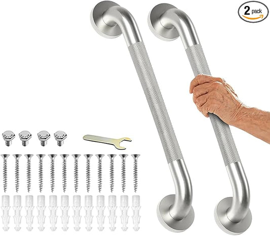 Grab Bars for Bathtubs and Showers 2 Pack 20'' Safety Grab Bar, Heavy Duty Shower Handle Bath Handrails for Seniors and Elderly, Bathroom Safety Grip