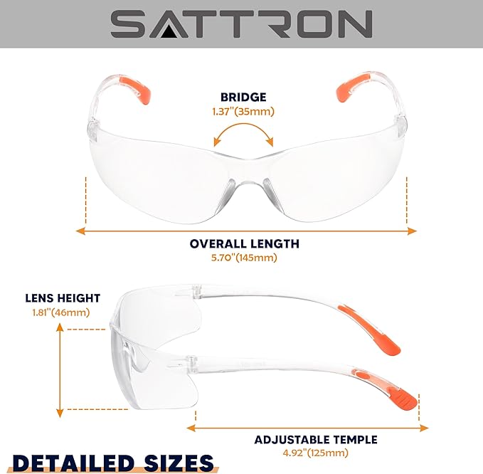 48 Pack Clear Safety Glasses, Protective Eyewear for Men Women, UV Protection Safety Goggles ANSI Z87.1 Scratch & Impact Resistant Eye Protection for Construction, Sports, Lab, Shooting