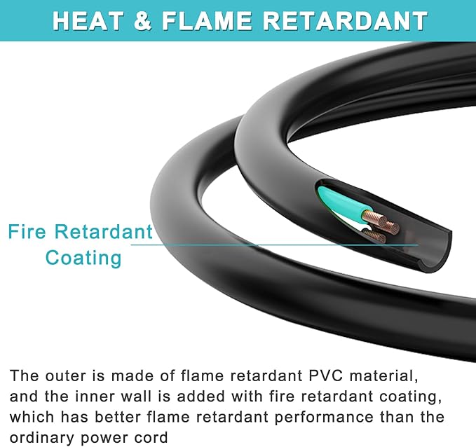[3 Pack] Short Power Extension Cord 6inch - Black 3 Prong Mini Indoor Grounded Extension Cord,16AWG Small Electrical AC Extension Cord for Outlet Saver,Rated for 13AMP Home Appliance Extender Lead