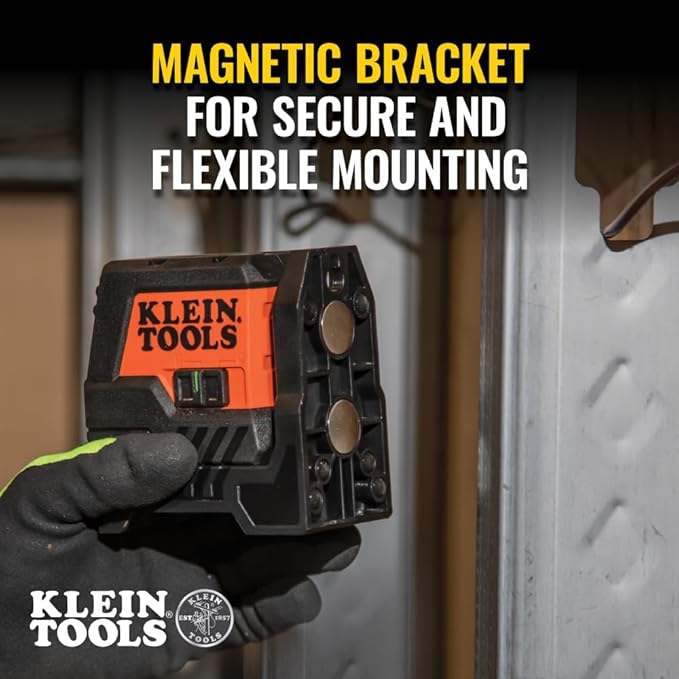 Klein Tools 93MCLG Self-Leveling Laser Level, Mini Cross-Line Level, Leveling Alignment Tool, Bright Green Horizontal and Vertical Lines