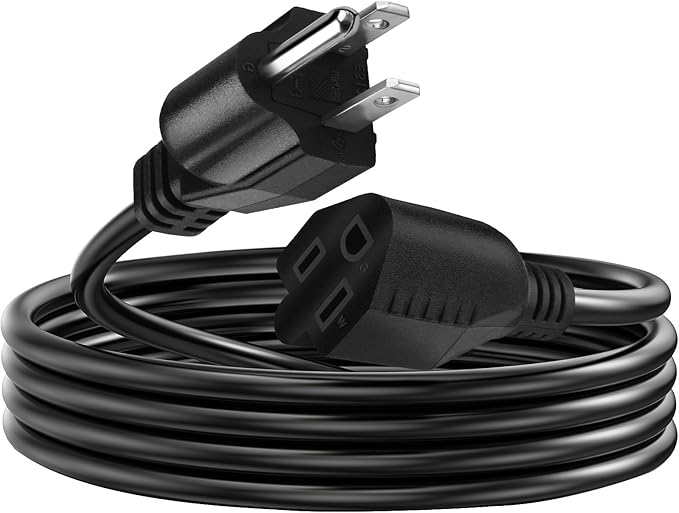 Short Power Extension Cord,16AWG/13A,Outlet Saver, 3 Prong Male Plug to Female Socket Heavy Duty Power Extension Cable (6FT/1.8M)