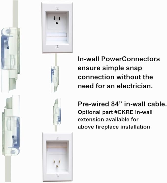 ONE-CK Single Outlet TV Cord Hider for Wall Mounted TVs - Recessed In-Wall Cable hider System for Power & Low Voltage - Matches Existing Outlets - Hide Wires With this Easy DIY Install Kit