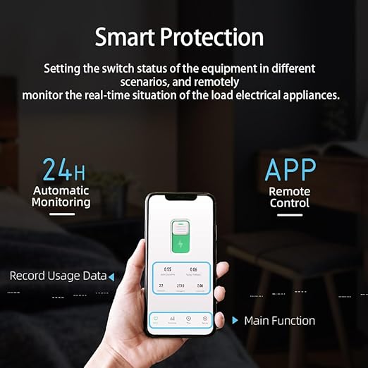 DIY 1P+N Smart Wi-Fi Switch, Work with Alexa and Google Assistant for Voice Control, 50A with Energy Monitor, Smart Life/Tuya APP Remote Control, Timer Functions, DIN Rail Mounted,FCC Certified