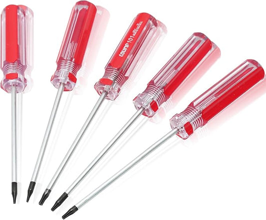 5 Pcs Torx Security Screwdriver Set with Magnetic Tip Plastic Grip, Torx Screwdriver for Computer Repairing (T4 T5 T6 T7 T8)
