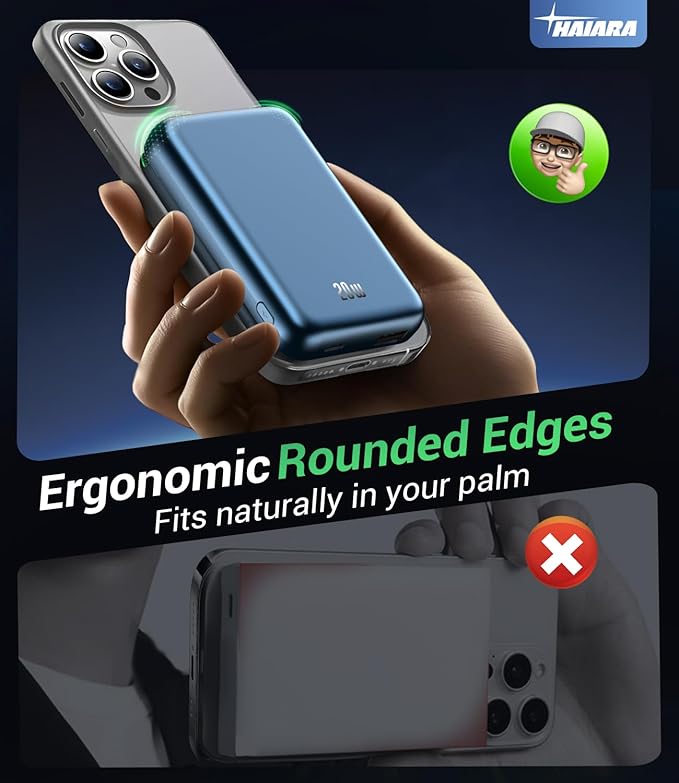 for Magsafe Battery Pack, 10000mAh Magnetic Portable Charger with USB-C Cable 20W Fast Charging, Slim & Lightweight Wireless Power Bank for iPhone 16/15/14/13/12 Series, for Travel Cruise Essentials