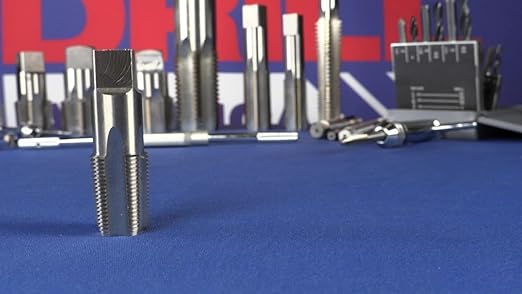 Drill America Plumber's Tool Kit, Drill, Tap and Die Kit, 10-Piece Tool Set with 3 NPT Tap and Drill Bits, 3 NPT Hex Dies (1/2”, 3/4", 1”), 4oz Tap Magic Cutting Fluid with Storage Bag, KMZPLUM12