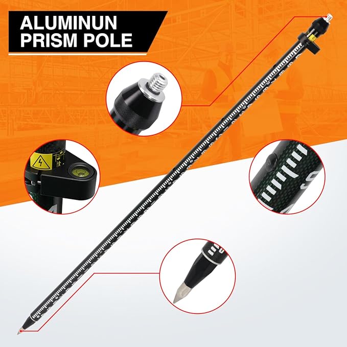 Carbon Fiber GPS Pole, GPS Poles with Snap-Lock for Land Surveying & Engineering GPS/GNSS Accessory and Instruments (GLS26B)