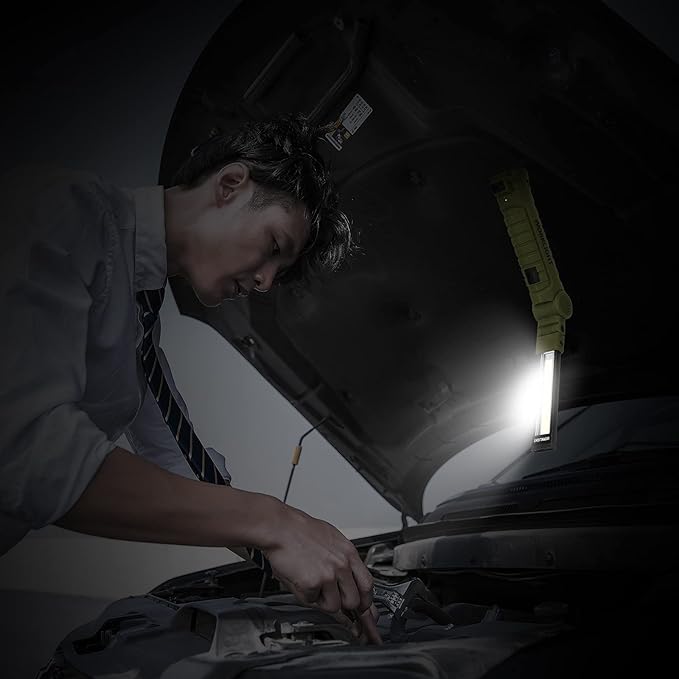 LED Rechargeable Flashlight Vagocom Mechanic Tools for Gift, Work Lights with 360° Rotate Magnetic Base 5 Modes Portable Inspection Torch for Trouble Light,Automotive,Handmade,Camping,BBQ(2 pack)