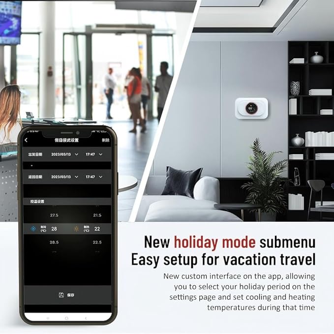 Smart Thermostat for Home, WiFi Programmable Digital Thermostat, Heat Pump Compatible Thermostat with Energy Saving Modes, C-Wire Adapter Included, Compatible with Alexa and Google Home