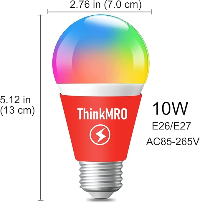 RGBW Bulbs10W (85W Equivalent),A19 E26/27 Multiple Color Changing Light Bulb with Remote,LED Lamp Replace,Warm White,Dimmable Memory Function,Ideal Lighting for Home Decoration,Party,Gardens