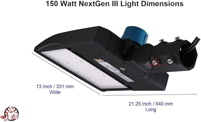 High Voltage 277-480V - 150 Watt LED NextGen III Parking Lot Lights - 21,000 Lumen - 5000K - Slip Fit Mount -Black - with PHOTOCELL