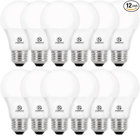 E ENERGETIC LIGHTING Dimmable LED Light Bulbs, 60W Equivalent 5000K Daylight, 8W 800 Lumens, E26 LED Bulb 60 Watt Dimmable, ETL Listed, 12 Packs