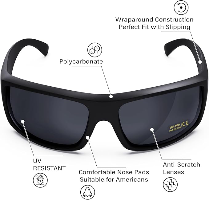 Safety Glasses for Men & Women - ANSI Z87.1 UV400 Protection, Frosted Texture, Anti-Impact
