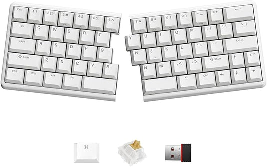 Wireless Ergonomic Split Mechanical Keyboard - Tactile, Hot-Swappable, Compact 60% Layout, Programmable for Mac & Windows, PBT Keycaps(Standard Version)