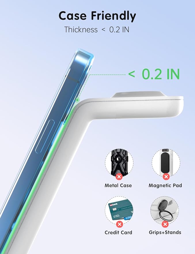 JoyGeek 3 in 1 Wireless Charging Station for Apple, Wireless Charger Stand for iPhone 16/15/14/13/12/11/SE/X/8 Pro Max Plus Mini, Charging Dock for Apple Watch Ultra/8/SE/7/6/5/4/3, AirPods Pro 2/3/2