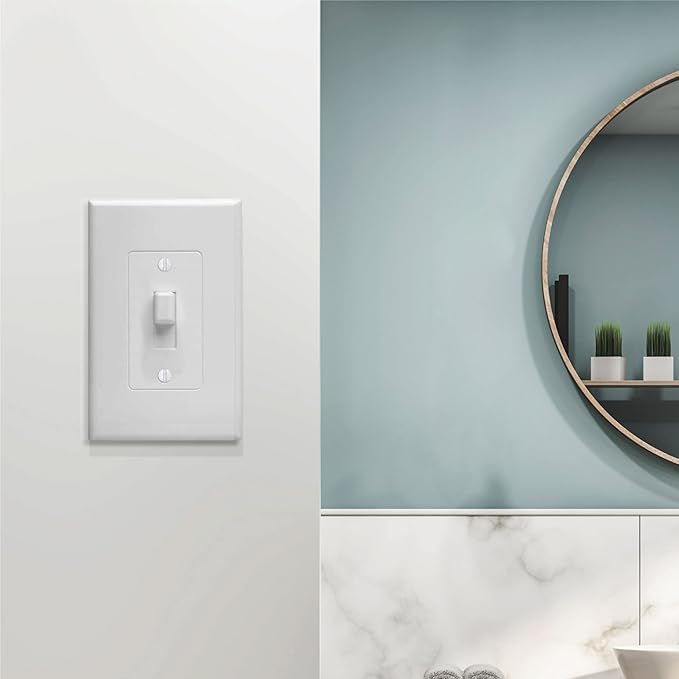 Taymac 2670W Revive Device Wall Plates 1-Gang Masque Decorator Cover, White & MASQUE Decorator Cover, Toggle, White