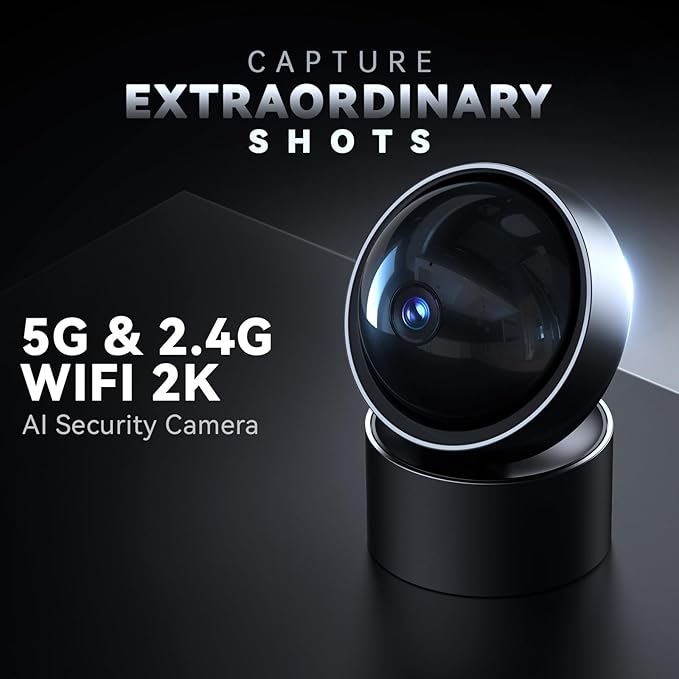 Security Camera Indoor - 5G & 2.4G WIFI 2K Smart Security Camera | U.S. Cloud |Cameras for Home Security Instant 911 Alert | Night Vision,5-Min Setup,2-Way Audio, Pan/Tilt Baby Monitor/Dog/Pet Camera