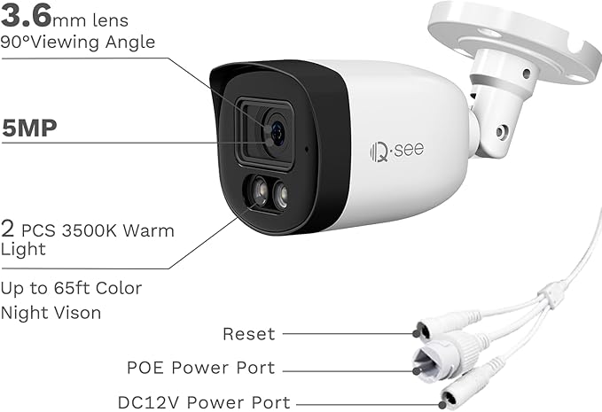 5MP Security Camera System, AI Human/Vehicle Detection, Color Night Vision, Wired 8CH NVR with 4pcs PoE IP Cameras, 24/7 Recording Surveillance for Home Security, Remote Access(Built-in 2TB HDD)