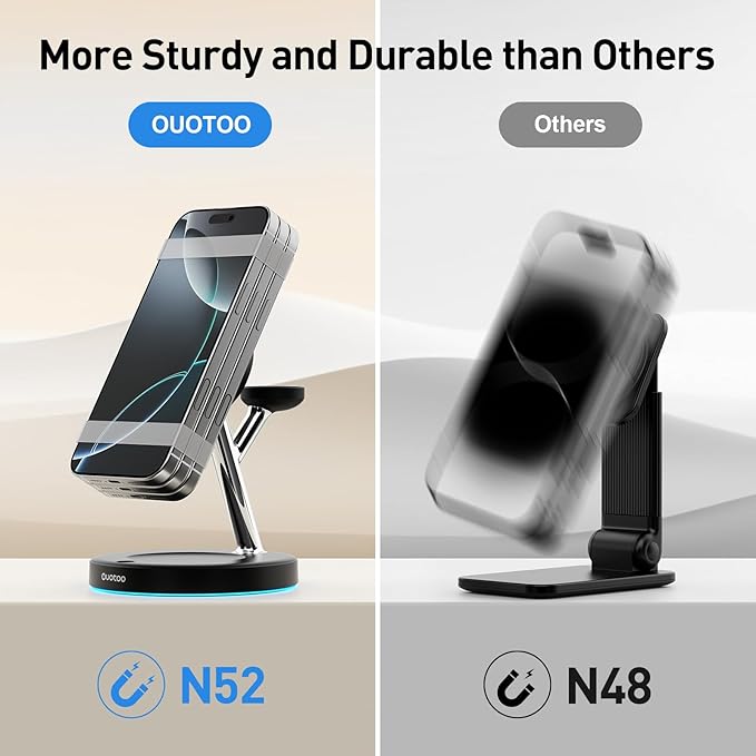 2025 3 in 1 Charging Station Compatible with Mag-safe Charger Wireless Charger Stand for iPhone 17 16 15 14 13 12 Series Wireless Charging Station for AirPods Wireless Charging Stand for iWatch Series