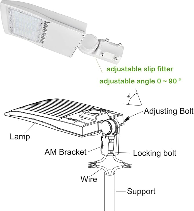 150W LED Shoebox Pole Light for Parking Lots - White 5000K, Dimmable, 21000LM, Surge Protection Built-in, Replaces 450W MH/HPS, Outdoor Area Street Lighting, 100-277V, DLC & UL Certified.