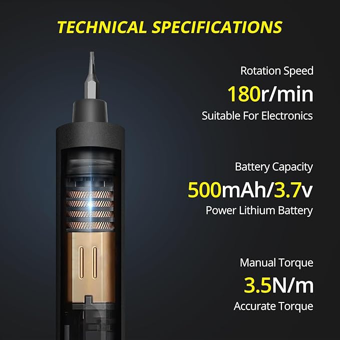 Electric Screwdriver Set,Cordless screwdriver set Small powered Magnetic Storage Bits, 5 Torque Adjustments, LED Display,fantic mini Screwdriver for Electronics Phone Camera PS5 Laptop Watch