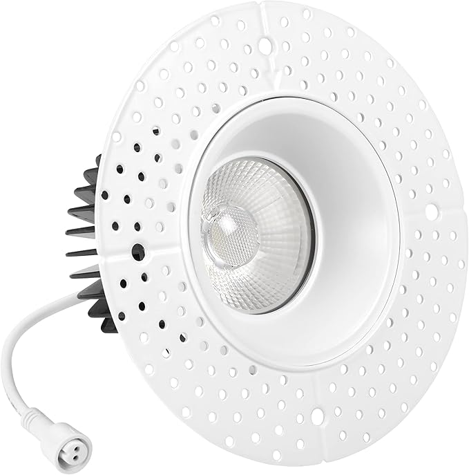 Maxxima 4 in. Trimless Ultra-Thin Recessed Anti-Glare LED Downlight Canless IC Rated 1000 Lumens 5 Color Temperature Selectable 2700K/3000K/3500K/4000K/5000K Dimmable 90 CRI 5 CCT Slim J-Box Included