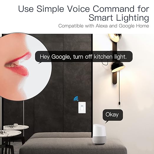 MOES Smart Motion Sensor Switch Single Pole, Needs Neutral Wire, Wi-Fi PIR Infrared Motion Activated Light Switch, Smart Life Tuya APP Remote Control Compatible with Alexa and Google, FCC Listed