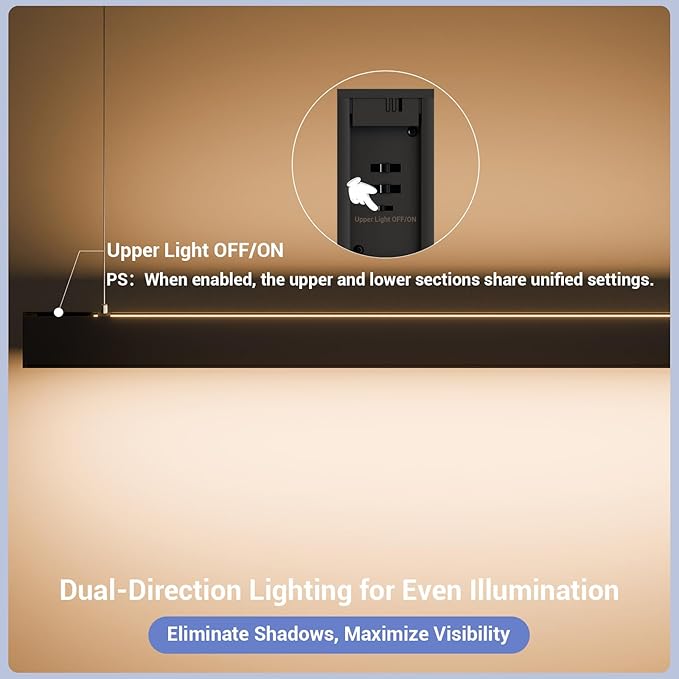 8FT LED Linear Lights 100/90/80/70/60W Up and Down Light, 3000K/4000K/5000K 8 Feet Commercial Linkable Shop Lighting for Office Garage Shop Dining Room bar, 0-10V Dimmable 8’ Architectural Fixture,ETL