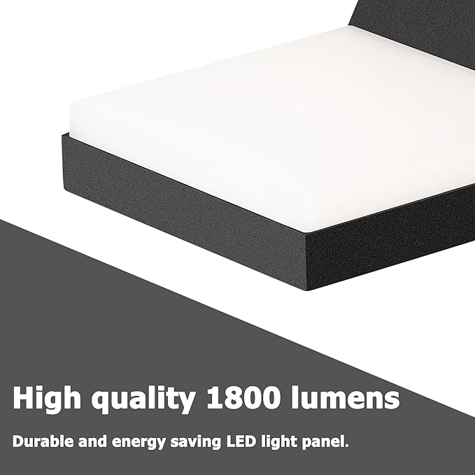 Outdoor Wall Light Motion Sensor Porch LED Exterior Lights Fixture Sconce Black Modern Aluminum Lamps Front Door Lantern for Patio Garden Garage Fence Yard