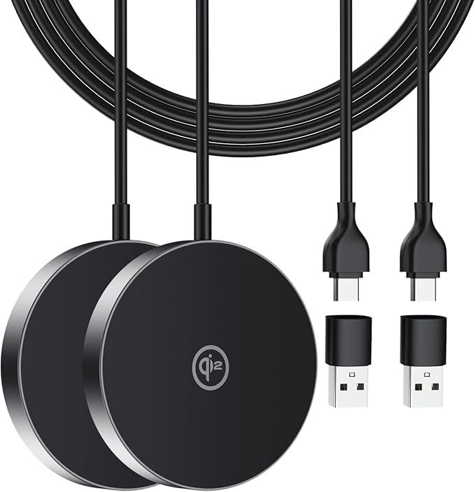 NewQ Magnetic Wireless Charging Pad, Certified 15W Wireless Charger Mag-Safe Compatible with iPhone 16/16 Plus/16 Pro/16 Pro Max/15/14/13/12 Series (2Pack)