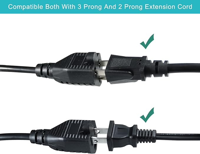 SPARKING 1.5FT Short Extension Cord with Flat Plug - Black Low Profile Flat Wall Head Short 3 Prong Grounded Extension Cord,16AWG SJT,125V 13A AC Small Appliance Indoor Flexible Extender Cord [3PACK]