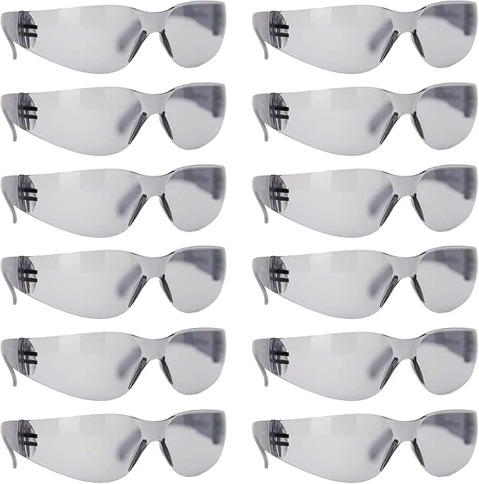 BISON LIFE Safety Glasses - Scratch Resistant Wrap Around Eyewear, Polycarbonate ANSI Z87.1 Impact Resistant Lens