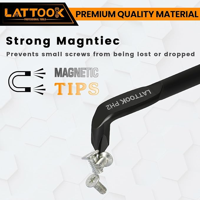 2PCS Right Angle Offset Screwdriver Set, 90 Degree Z-Type Double End Screwdriver with Phillips and Slotted, Bent Low Profile Screwdriver, 15mm Flat Elbow Design for Tight Narrow Space